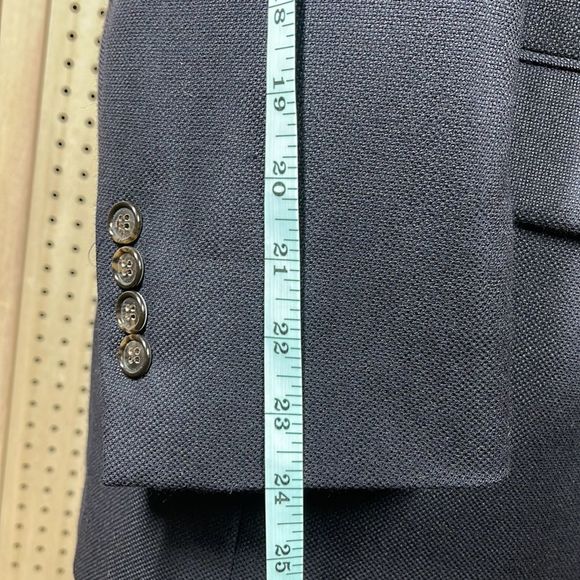 TASSO Elba Blazer Mens 39R Navy Knit Cashmere Wool Blend Two Button Sport Coat - Picture 14 of 14